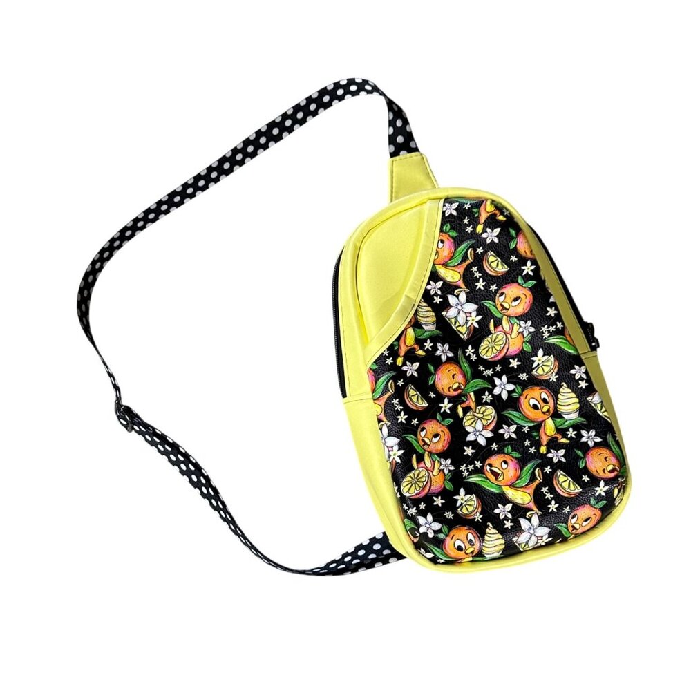 Rosie Sling Purse Anthropomorphic Orange Black Yellow Adjustable Strap Kitschy